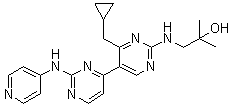 structure of CAS# 1383716-46-8, 1-[[4'-(Cyclopropylmethyl)-2-(4-pyridinylamino)[4,5'-bipyrimidin]-2'-yl]amino]-2-methyl-2-propanol