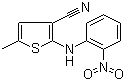 结构式 CAS# 138564-59-7, 2-(2-硝基苯胺基)-3-氰基-5-甲基噻吩