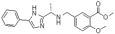 structure of CAS# 1391712-57-4, 2-Methoxy-5-[[[(1S)-1-(5-phenyl-1H-imidazol-2-yl)ethyl]amino]methyl]benzoic acid methyl ester;methyl 2-methoxy-5-[[[(1S)-1-(5-phenyl-1H-imidazol-2-yl)ethyl]amino]methyl]benzoate
