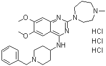 structure of CAS# 1392399-03-9, BIX 01294 trihydrochloride;2-(Hexahydro-4-methyl-1H-1,4-diazepin-1-yl)-6,7-dimethoxy-N-[1-(phenylmethyl)-4-piperidinyl]-4-quinazolinamine hydrochloride (1:3)