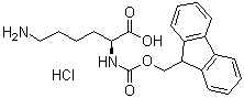 结构式 CAS# 139262-23-0, Fmoc-L-赖氨酸盐酸盐; 芴甲氧羰基-L-赖氨酸盐酸盐