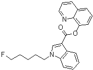 结构式 CAS# 1400742-41-7, 1-(5-氟戊基)-1H-吲哚-3-羧酸 8-喹啉基酯