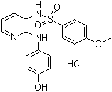 structure of CAS# 141450-48-8, N-[2-[(4-Hydroxyphenyl)amino]-3-pyridinyl]-4-methoxybenzenesulfonamide monohydrochloride;ABT-751 monohydrochloride; E-7010 monohydrochloride