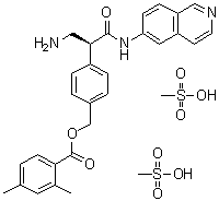 结构式 CAS# 1422144-42-0, 2,4-二甲基苯甲酸 [4-[(1S)-1-(氨基甲基)-2-(6-异喹啉基氨基)-2-氧代乙基]苯基]甲酯二甲磺酸盐