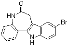structure of CAS# 142273-20-9, Kenpaullone;9-Bromo-7,12-dihydroindolo[3,2-d][1]benzazepin-6(5H)-one