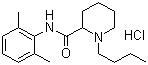 结构式 CAS# 14252-80-3, 盐酸布比卡因; 1-丁基-2-[N-(2,6-二甲基苯胺甲酰基)]哌啶盐酸盐