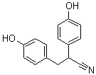 structure of CAS# 1428-67-7, 4-Hydroxy-alpha-(4-hydroxyphenyl)benzenepropanenitrile;2,3-Bis(4-hydroxyphenyl)propionitrile; 2,3-Bis(p-hydroxyphenyl)propionitrile; DPN