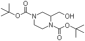 结构式 CAS# 143540-05-0, 2-(羟甲基)-1,4-哌嗪二羧酸二叔丁酯