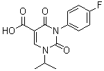 结构式 CAS# 1437323-26-6, 3-(4-氟苯基)-1,2,3,4-四氢-1-(1-甲基乙基)-2,4-二氧代-5-嘧啶羧酸