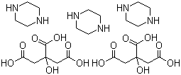 structure of CAS# 144-29-6, Piperazine citrate;Antepar; Anthecole; Antoban; Arpezine; Ascarex Syrup; Bryrel; Citraazine; Coliurinal; Exelmin; Exopin; Helmezine; Multifuge; Multifuge Citrate; Nemadital; Oxucide; Parazine; Patazine; Pin-Tega; Pinozan; Piperasol; Pipizan Citrate Syrup