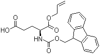 结构式 CAS# 144120-54-7, N-芴甲氧羰基-L-谷氨酸 1-烯丙基酯