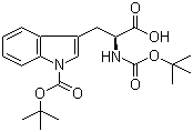 结构式 CAS# 144599-95-1, N-Boc-N'-Boc-L-色氨酸; N-叔丁氧羰基-N'-叔丁氧羰基-L-色氨酸