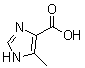 structure of CAS# 1457-59-6, 5-Methyl-1H-imidazole-4-carboxylic acid;5-Methyl-4-imidazolylcarboxylic acid; 5-Methylimidazole-4-carboxylic acid