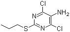 structure of CAS# 145783-15-9, 4,6-Dichloro-2-(propylthio)pyrimidin-5-amine