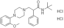 N-(1,1-Dimethylethyl)-4-(2-methoxyphenyl)-alpha-phenyl-1-piperazinepropanamide dihydrochloride molecular structure (CAS 149055-79-8)