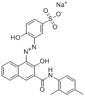 structure of CAS# 14936-97-1, Xylidyl blue I;Sodium 3-[[3-[(2,4-dimethylphenyl)carbamoyl]-2-hydroxynaphthalen-1-yl]diazenyl]-4-hydroxybenzenesulfonate