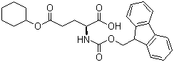 结构式 CAS# 150047-85-1, (2S)-5-(环己氧基)-2-[[(9H-芴-9-基甲氧基)羰基]氨基]-5-氧代戊酸