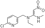 结构式 CAS# 150824-47-8, 烯啶虫胺; (E)-N-(6-氯-3-吡啶甲基)-N-乙基-N'-甲基-2-硝基亚乙烯基二胺