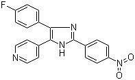 structure of CAS# 152121-53-4, PD 169316;4-[4-(4-Fluorophenyl)-2-(4-nitrophenyl)-1H-imidazol-5-yl]pyridine