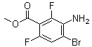 structure of CAS# 1529613-64-6, 3-Amino-4-bromo-2,6-difluorobenzoic acid methyl ester