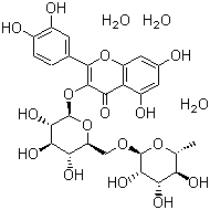 结构式 CAS# 153-18-4, 芦丁; 维生素 P; 芸香甙