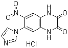 结构式 CAS# 154164-30-4, 1,4-二氢-6-(1H-咪唑-1-基)-7-硝基-2,3-喹喔啉二酮单盐酸盐