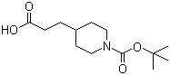 structure of CAS# 154375-43-6, N-Boc-4-piperidinepropionic acid;4-(2-Carboxyethyl)piperidine-1-carboxylic acid tert-butyl ester
