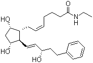 结构式 CAS# 155206-00-1, 比马前列素; (Z)-7-[(1R,2R,3R,5S)-3,5-二羟基-2-[(E,3S)-3-羟基-5-苯基戊-1-烯基]环戊基]-N-乙基庚-5-烯酰胺