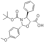 structure of CAS# 155396-69-3, (2R,4S,5R)-2-(4-Methoxyphenyl)-4-phenyl-3,5-oxazolidinedicarboxylic acid 3-(1,1-dimethylethyl) ester