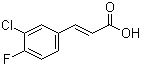 structure of CAS# 155814-22-5, (E)-3-(3-Chloro-4-fluorophenyl)-2-propenoic acid;trans-3-(3-Chloro-4-fluorophenyl)-2-propenoic acid