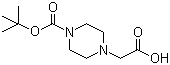 structure of CAS# 156478-71-6, 4-Boc-1-piperazineacetic acid;[4-(tert-Butoxycarbonyl)-1-piperazinyl]acetic acid; 4-Carboxymethylpiperazine-1-carboxylic acid tert-butyl ester