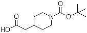 结构式 CAS# 157688-46-5, 1-叔丁氧羰基-4-哌啶乙酸