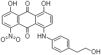 structure of CAS# 15791-78-3, Disperse Blue 27 ;C.I. 60767; 1,8-Dihydroxy-4-nitro-5-(N-(p-phenethylalcohol)amino)anthraquinone