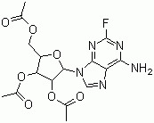 structure of CAS# 15811-32-2, 2-Fluoro-2',3',5'-triacetoxyadenosine;2-Fluoro-2',3',5'-trioxo-acetyl adenosine; [3,4-diacetyloxy-5-(6-amino-2-fluoro-9H-purin-9-yl)-tetrahydrofuran-2-yl]methyl ethanoate