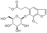 structure of CAS# 158500-59-5, Cnidioside B methyl ester;6-(beta-D-Glucopyranosyloxy)-7-methoxy-5-benzofuranpropanoic acid methyl ester