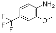 structure of CAS# 158727-56-1, 2-Methoxy-4-(trifluoromethyl)aniline;2-Methoxy-4-(trifluoromethyl)benzenamine; (2-Methoxy-4-trifluoromethylphenyl)amine; 4-Trifluoromethyl-2-methoxyaniline