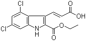 structure of CAS# 159054-14-5, 3-[(1E)-2-Carboxyethenyl]-4,6-dichloro-1H-indole-2-carboxylic acid ethyl ester