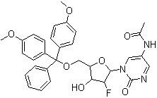 structure of CAS# 159414-98-9, N-Acetyl-5'-O-[bis(4-methoxyphenyl)phenylmethyl]-2'-deoxy-2'-fluorocytidine;N4-Acetyl-2'-deoxy-5'-O-DMT-2'-fluorocytidine