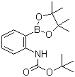 结构式 CAS# 159624-15-4, 2-叔丁氧羰基氨基苯硼酸频哪醇酯