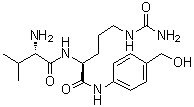 结构式 CAS# 159857-79-1, L-缬氨酰-N5-(氨基羰基)-N-[4-(羟甲基)苯基]-L-鸟氨酰胺
