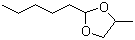 结构式 CAS# 1599-49-1, 己醛丙二醇缩醛; 4-甲基-2-戊基-1,3-二氧戊环