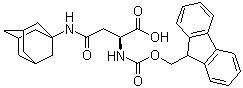 structure of CAS# 159926-84-8, N-Fmoc-N'-1-adamantyl-L-glutamine;Fmoc-Gln(1-Adamantyl)-OH