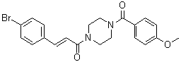 structure of CAS# 1599432-08-2, (2E)-3-(4-Bromophenyl)-1-[4-(4-methoxybenzoyl)-1-piperazinyl]-2-propen-1-one;(2E)-3-(4-Bromophenyl)-1-[4-[(4-methoxyphenyl)carbonyl]piperazinyl]prop-2-en-1-one