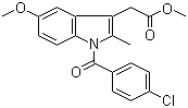 structure of CAS# 1601-18-9, Methyl 1-(4-chlorobenzoyl)-5-methoxy-2-methyl-1H-indole-3-acetate
