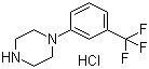 结构式 CAS# 16015-69-3, 1-(3-三氟甲基苯基)哌嗪盐酸盐