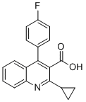 结构式 CAS# 160375-37-1, 2-环丙基-4-(4-氟苯基)喹啉-3-羧酸