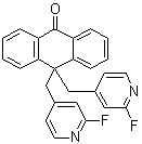 structure of CAS# 160588-45-4, 10,10-Bis[(2-fluoro-4-pyridinyl)methyl]-9(10H)-anthracenone;DMP 543