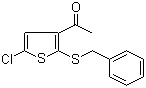 structure of CAS# 160982-09-2, 1-(2-(benzylthio)-5-chlorothiophen-3-yl)ethanone