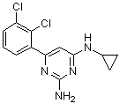 structure of CAS# 1609960-31-7, N4-Cyclopropyl-6-(2,3-dichlorophenyl)-2,4-pyrimidinediamine;TH 588