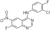 N-(3-Chloro-4-fluorophenyl)-7-fluoro-6-nitro-4-quinazolinamine molecular structure (CAS 162012-67-1)